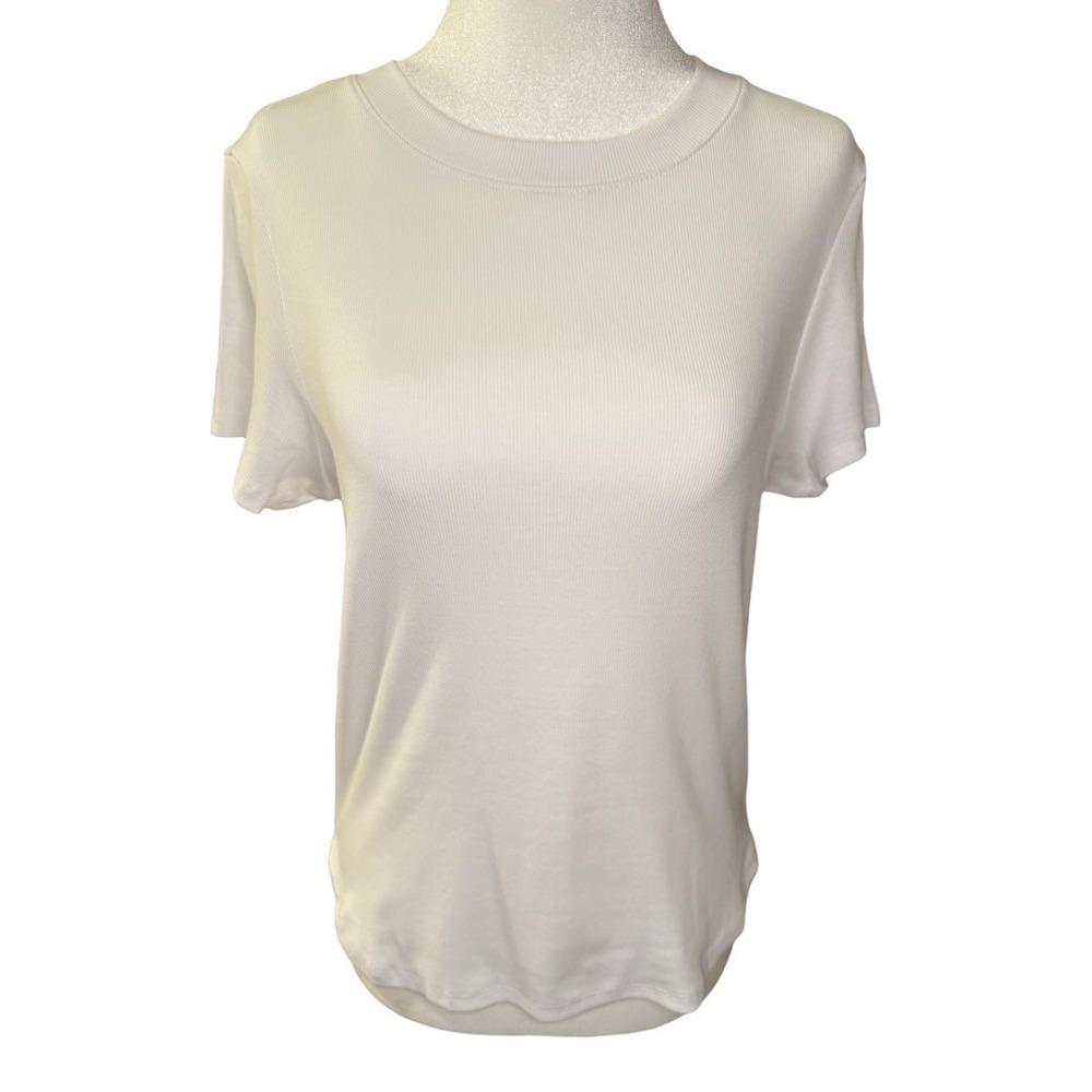 Madewell‎ Re)generative Cotton Ribbed Crewneck Tee Medium White NWT - Picture 2 of 8